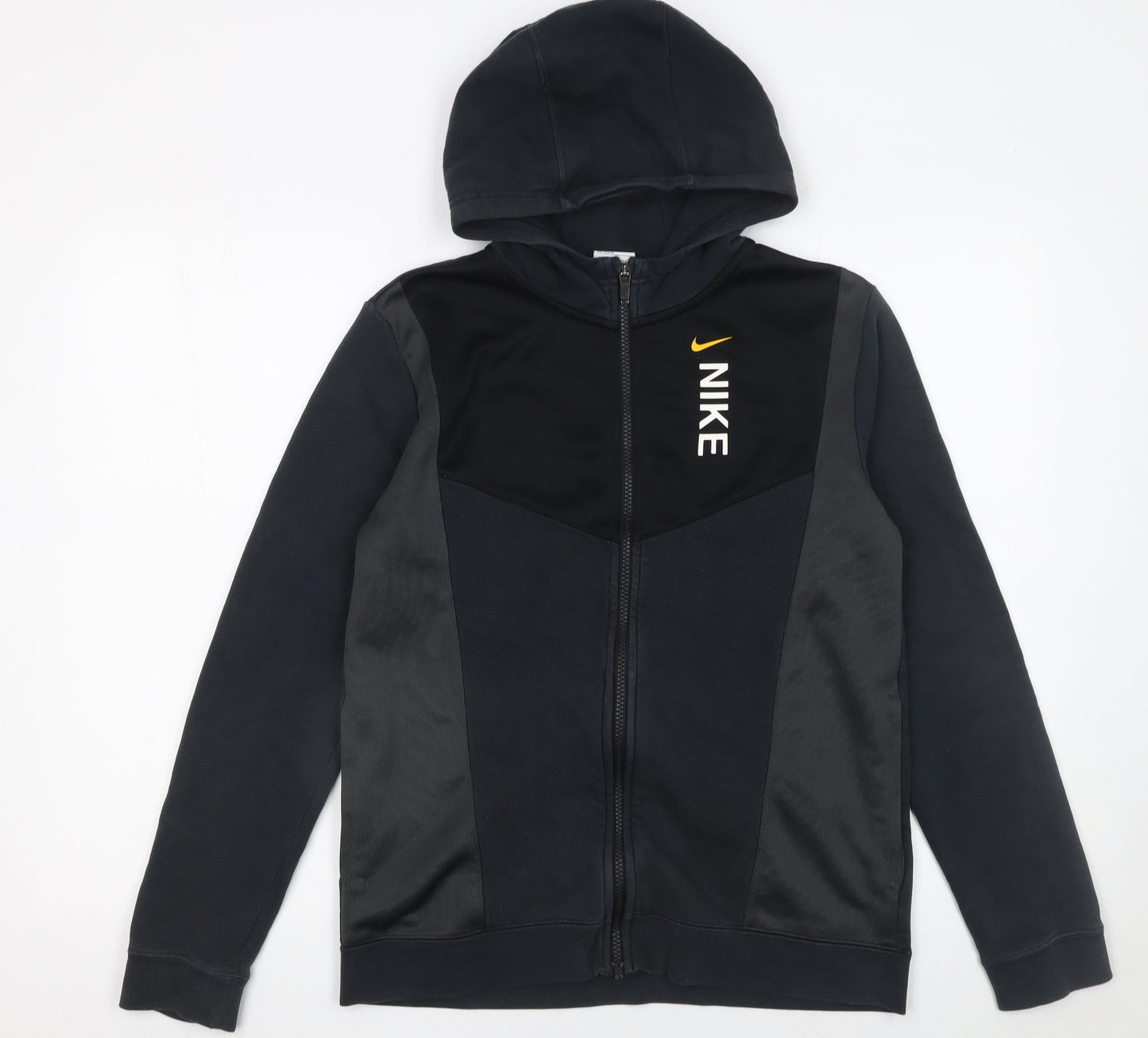 Nike Boys Black XL Full Zip Hoodie Colourblock Sports Jacket