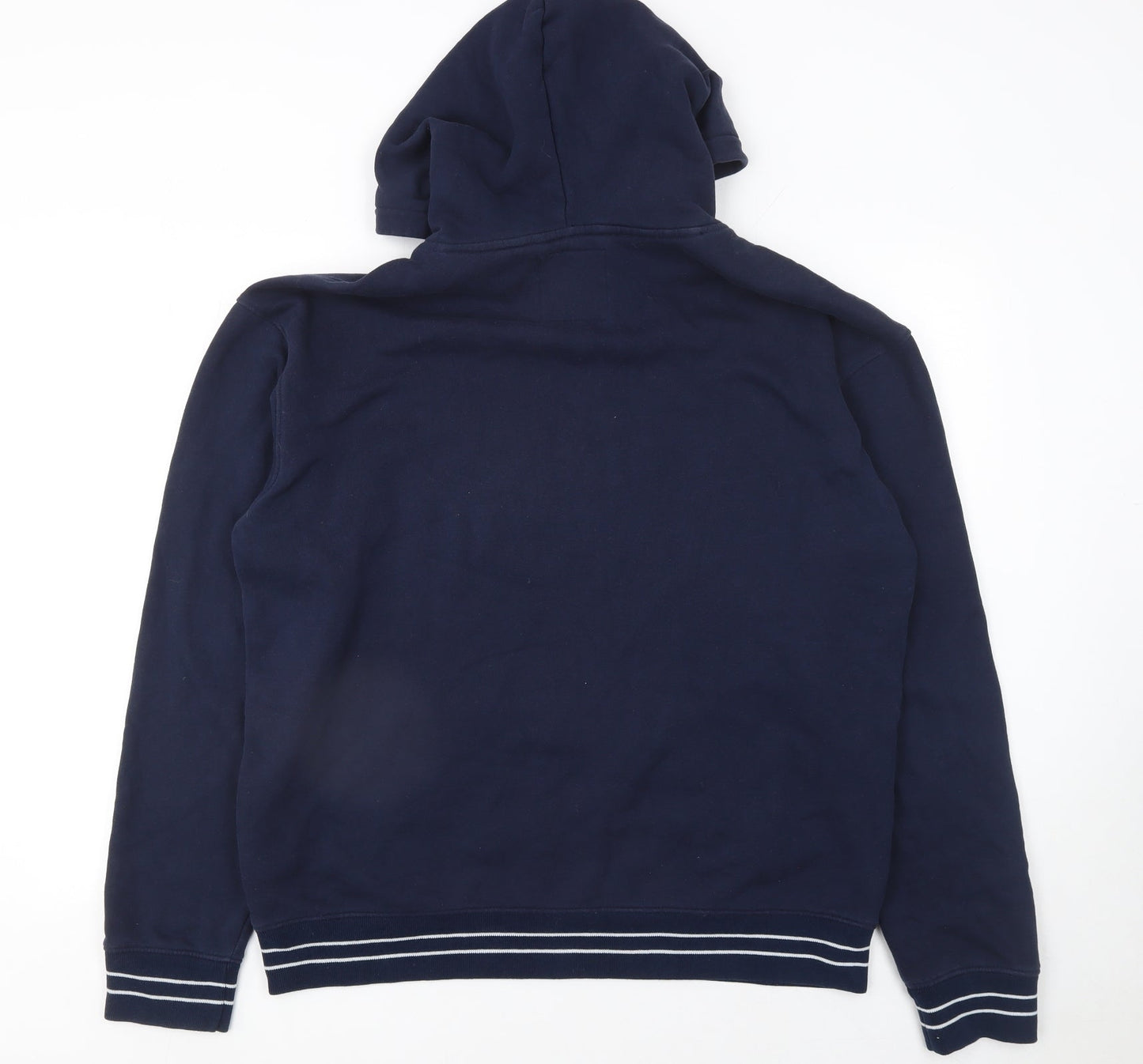 Hollister Men's Blue Pullover Hoodie L Fleece Logo Sweatshirt