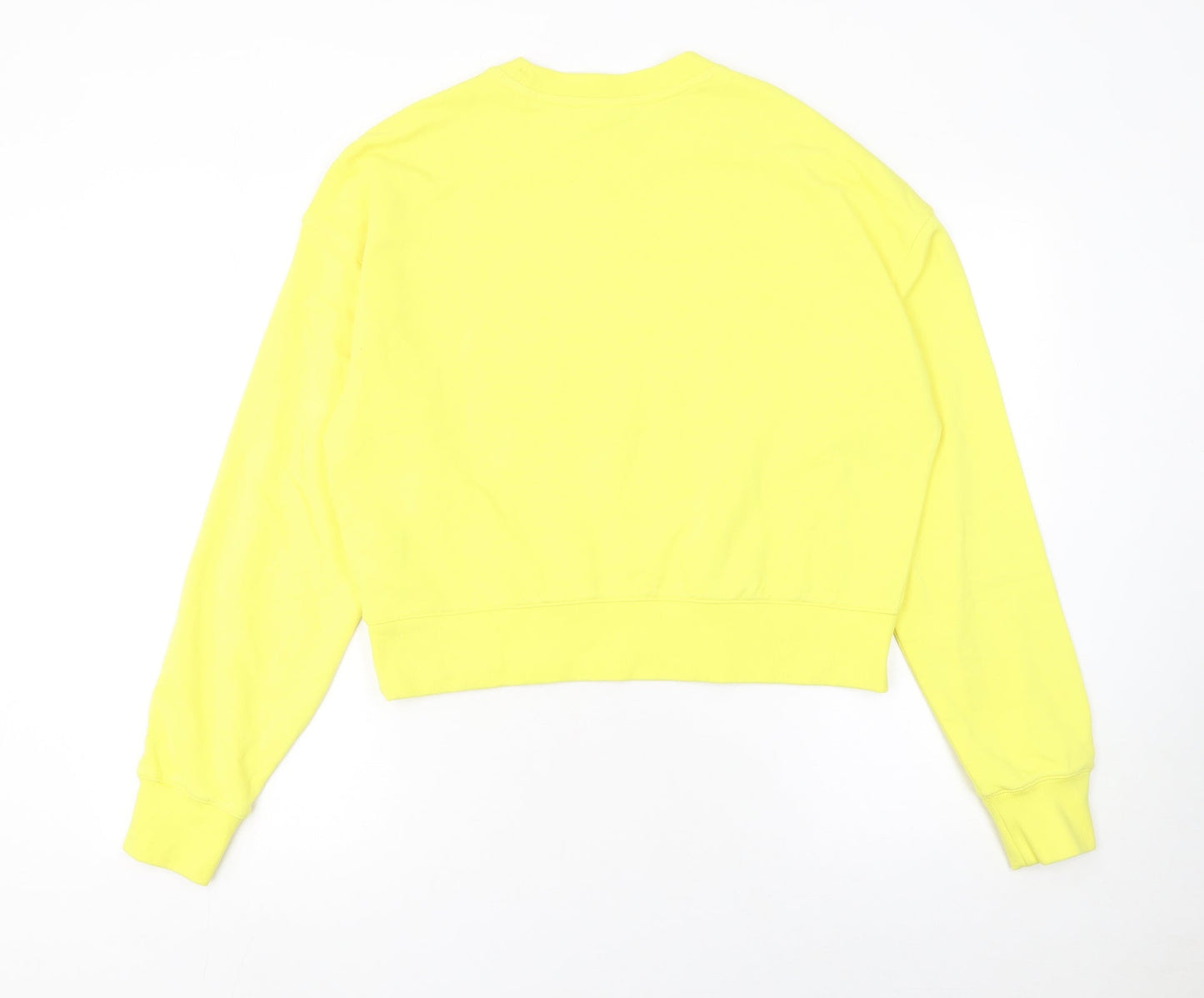Champion Women Yellow Crew Neck Pullover Sweatshirt Size L Cotton Blend