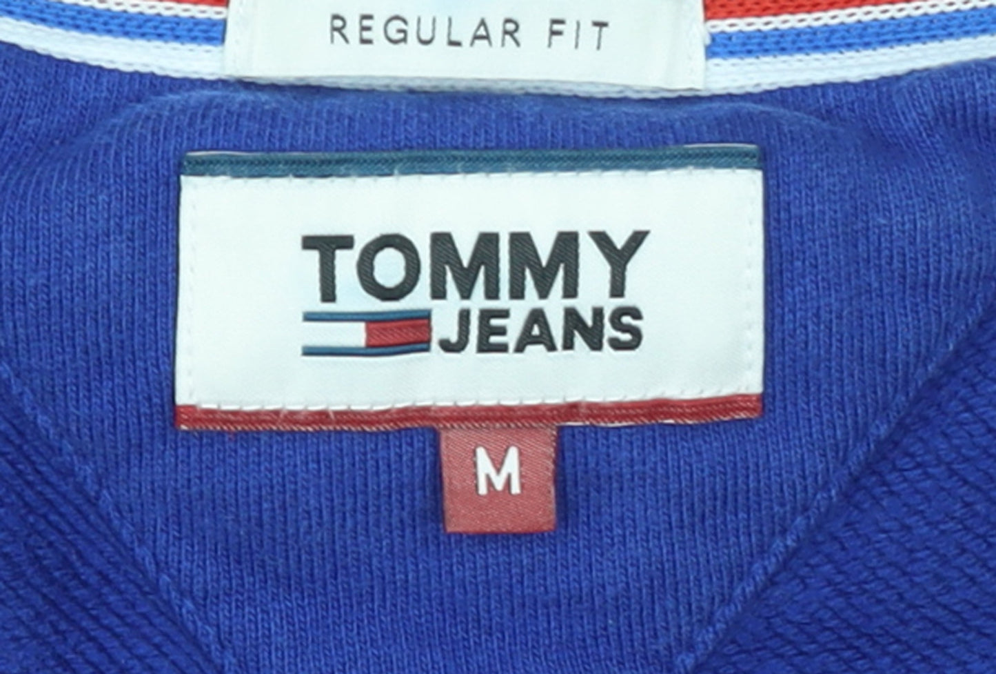 Tommy Jeans Men's Blue Regular Fit Cotton Crew Neck Sweatshirt M