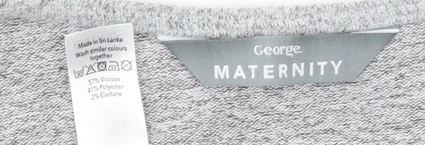George Maternity Grey Knit Tie Front V-Neck Cardigan Size 14