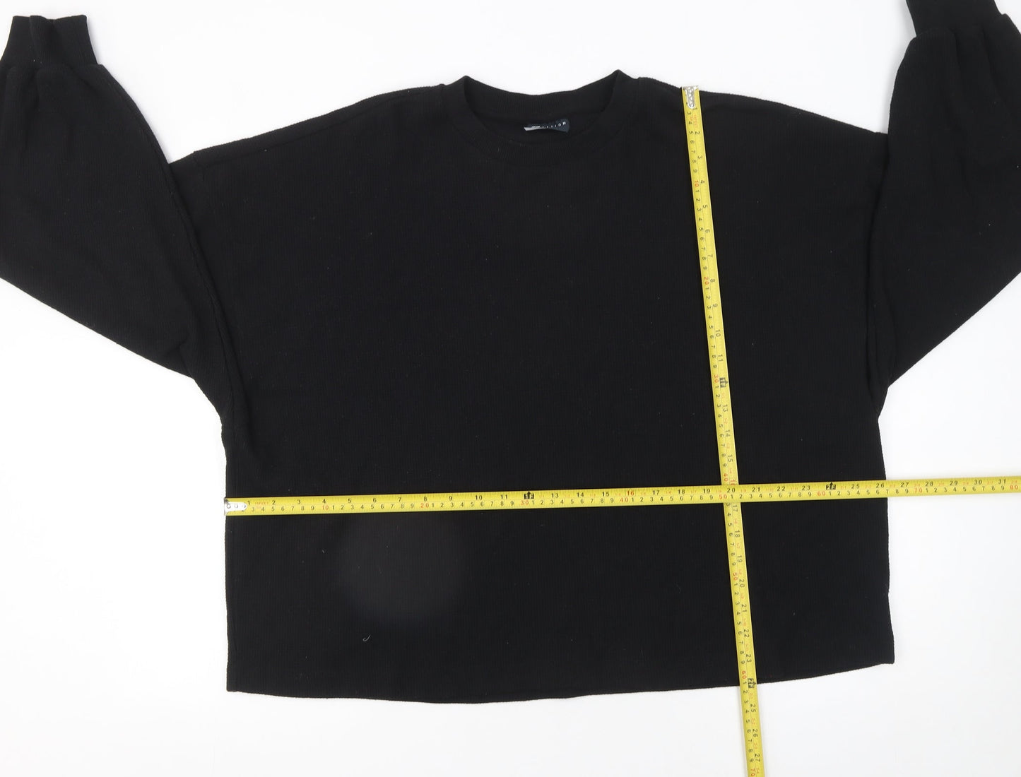 ASOS DESIGN Women's Black Crew Neck Long Sleeve Pullover Jumper Size M
