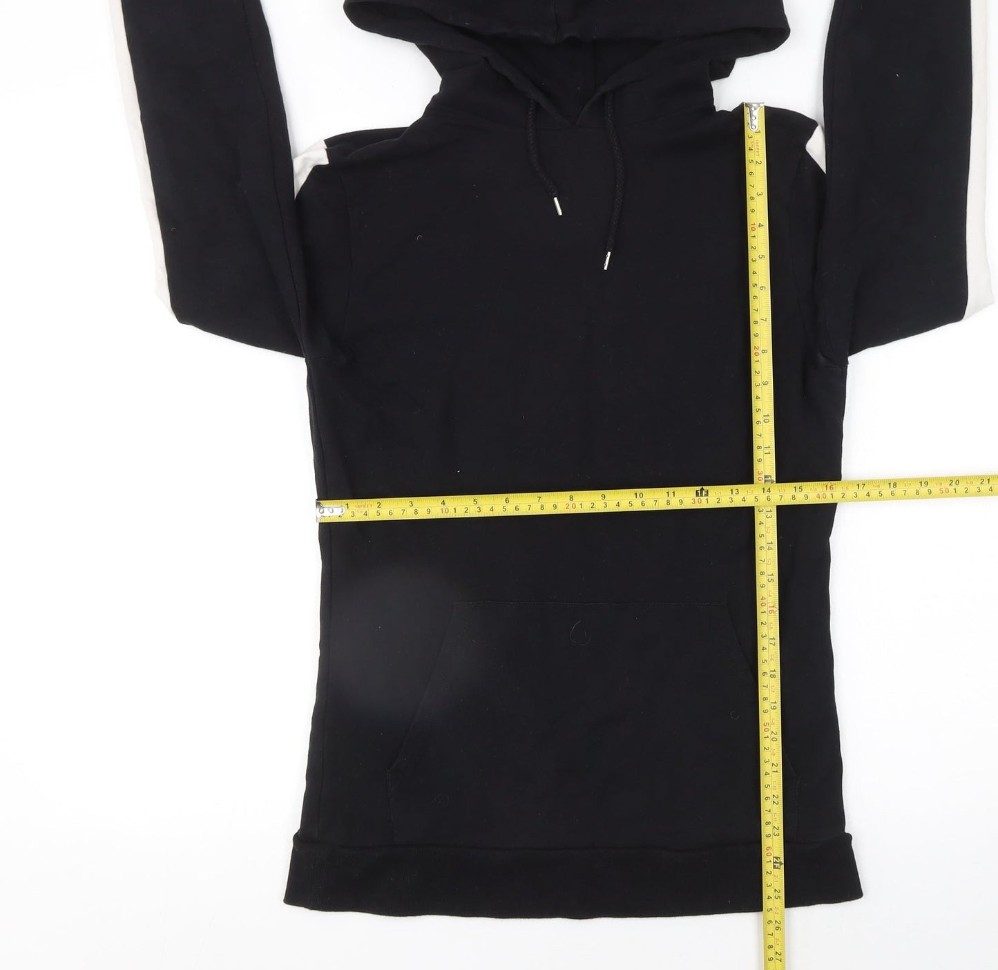 ASOS Womens Black & White Pullover Hoodie Cotton Blend Size M