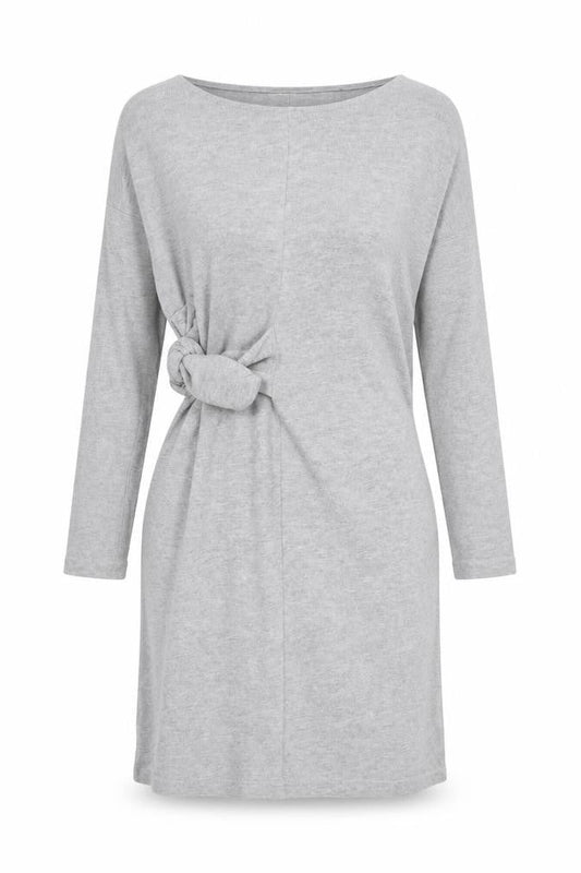 Great Plains Women Grey Knit Shift Dress Size L Long Sleeve Casual