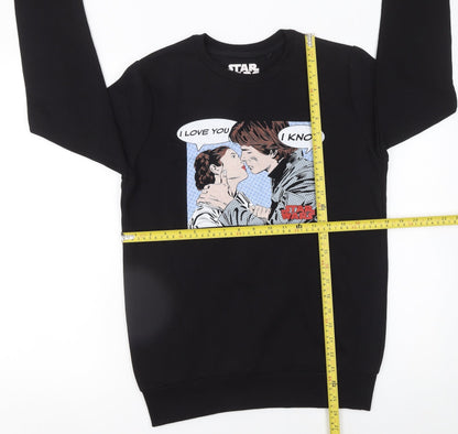 Back view of Star Wars Men's Black Graphic Print Sweatshirt, size S
