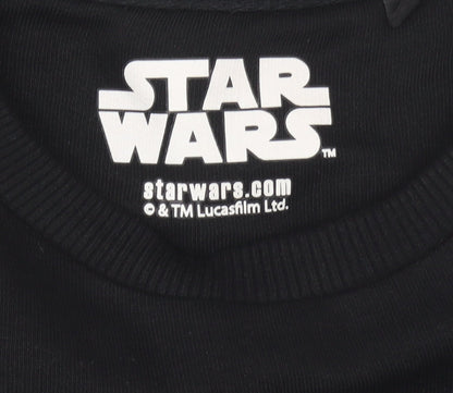 Brand and care label for Star Wars Men's Black Graphic Print Sweatshirt, size S