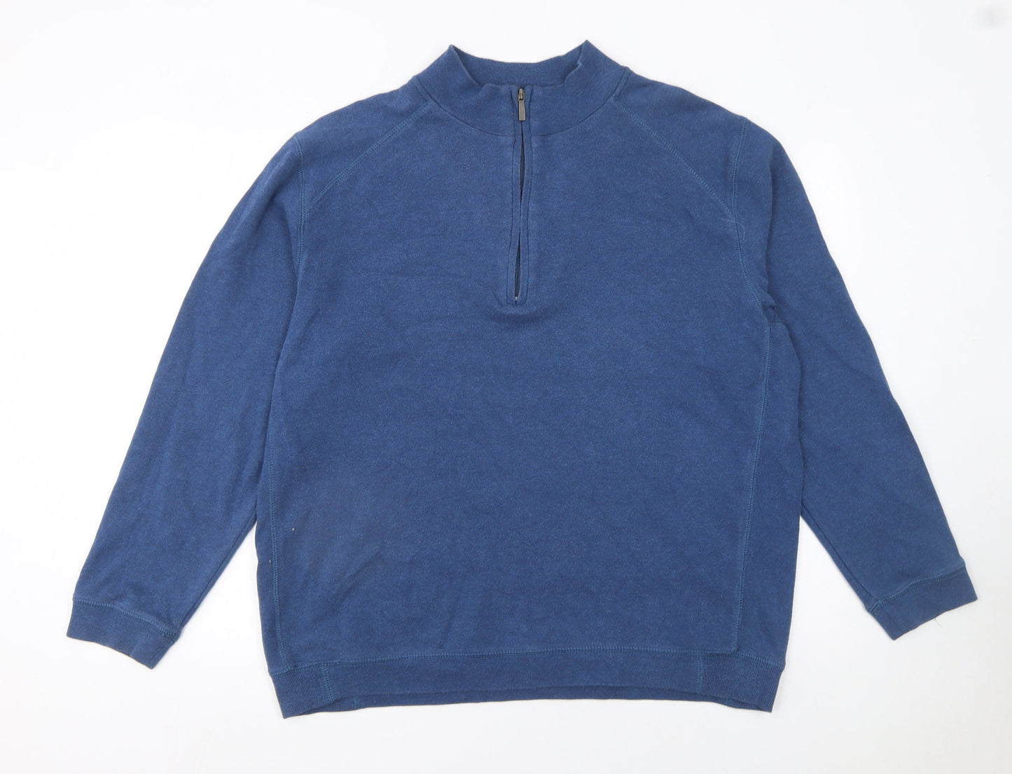 Kirkland Signature Men's Blue XL Cotton 1/2 Zip Sweatshirt