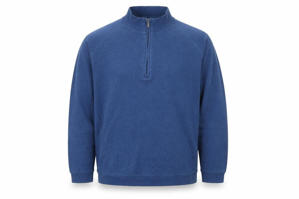 Kirkland Signature Men's Blue XL Cotton 1/2 Zip Sweatshirt