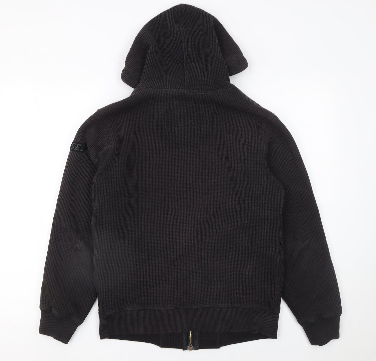 Diesel Men's Black Full Zip Hooded Hoodie Size S Cotton Blend