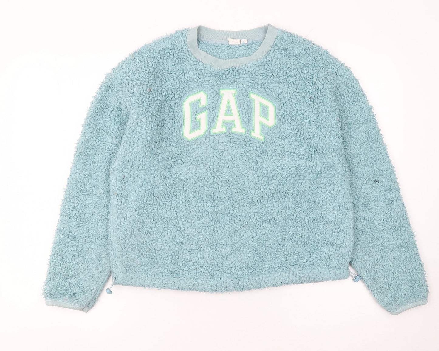 GAP Women Blue Pullover Teddy Fleece Sweatshirt XXS
