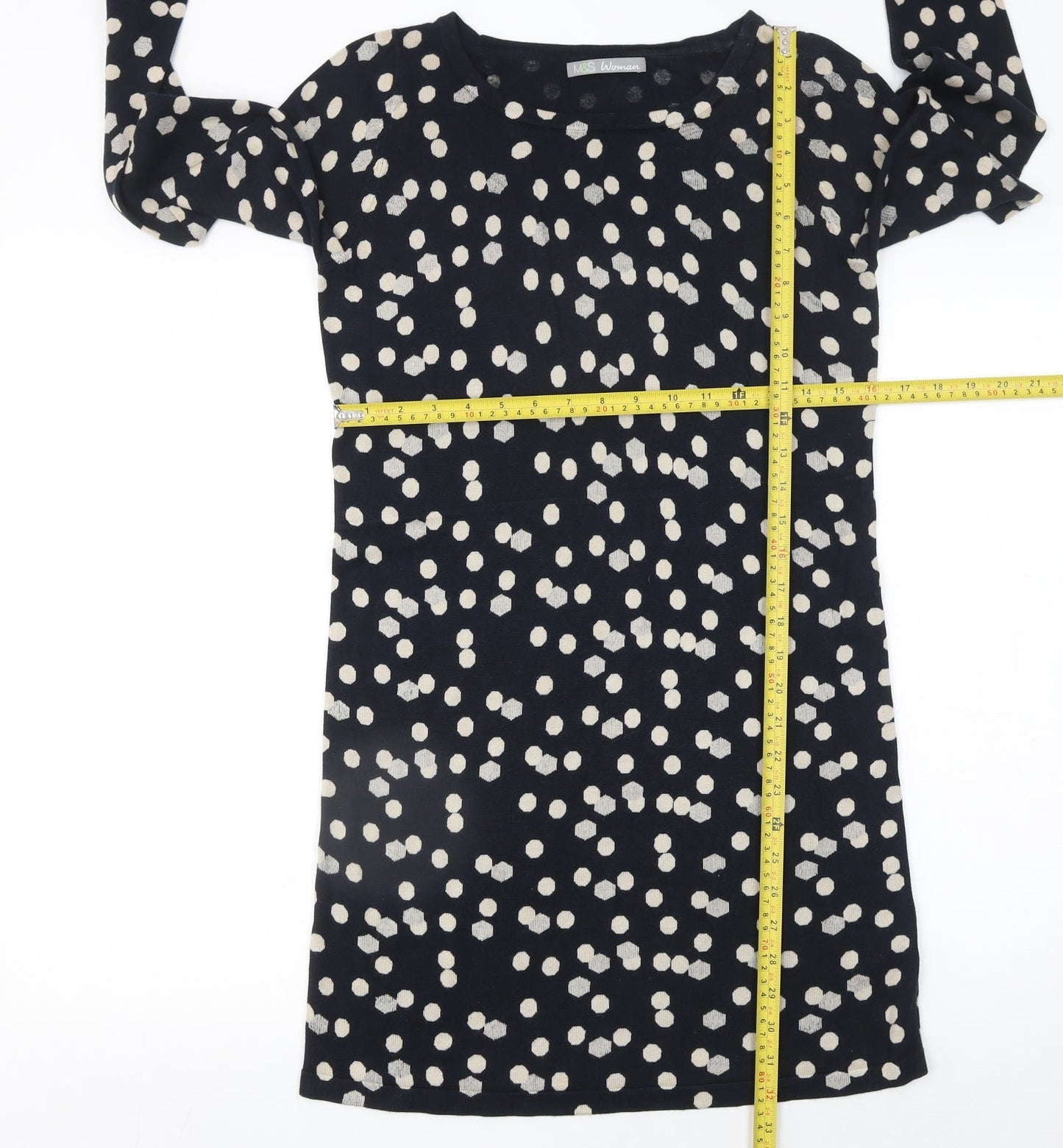 Marks and Spencer Women Blue Polka Dot Shift Dress Size 10