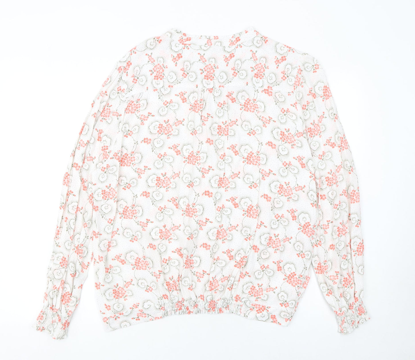 Marks and Spencer Women’s White Floral Viscose Long Sleeve Tunic Blouse Size 18