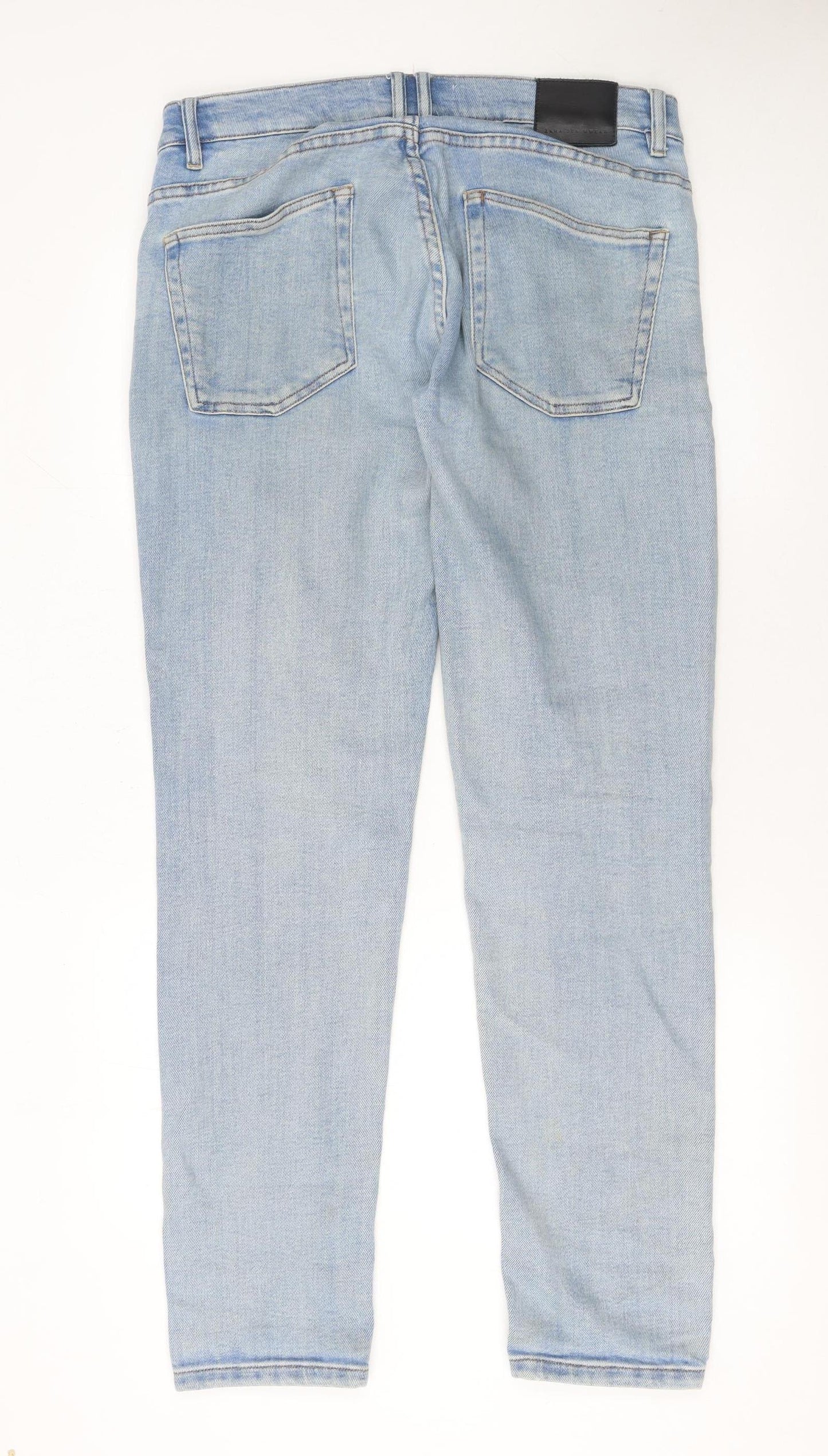 Zara Men’s Light Blue Skinny Denim Jeans Size L 32W Slim Fit