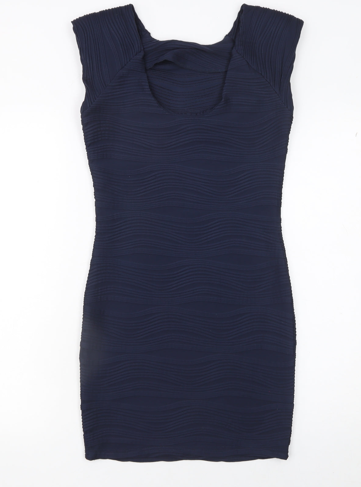 AX Paris Women's Blue Bodycon Scoop Neck Sleeveless Dress Size 10
