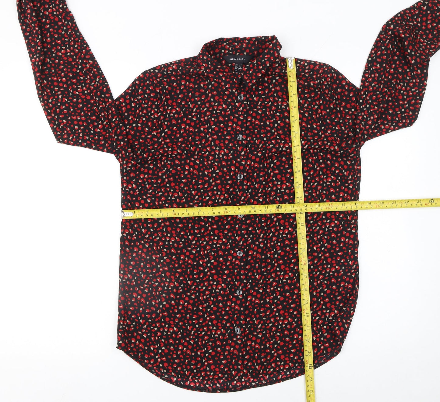 New Look Women's Multicoloured Animal Print Button-Up Shirt Size 8