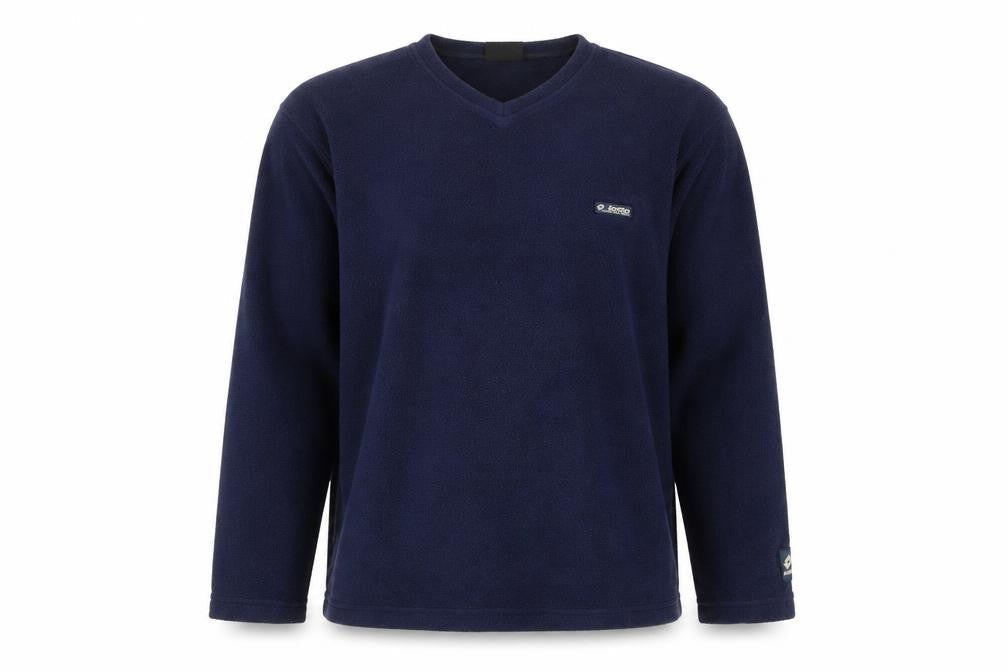 Lotto Mens Blue Fleece Sweatshirt Pullover V-Neck Size M