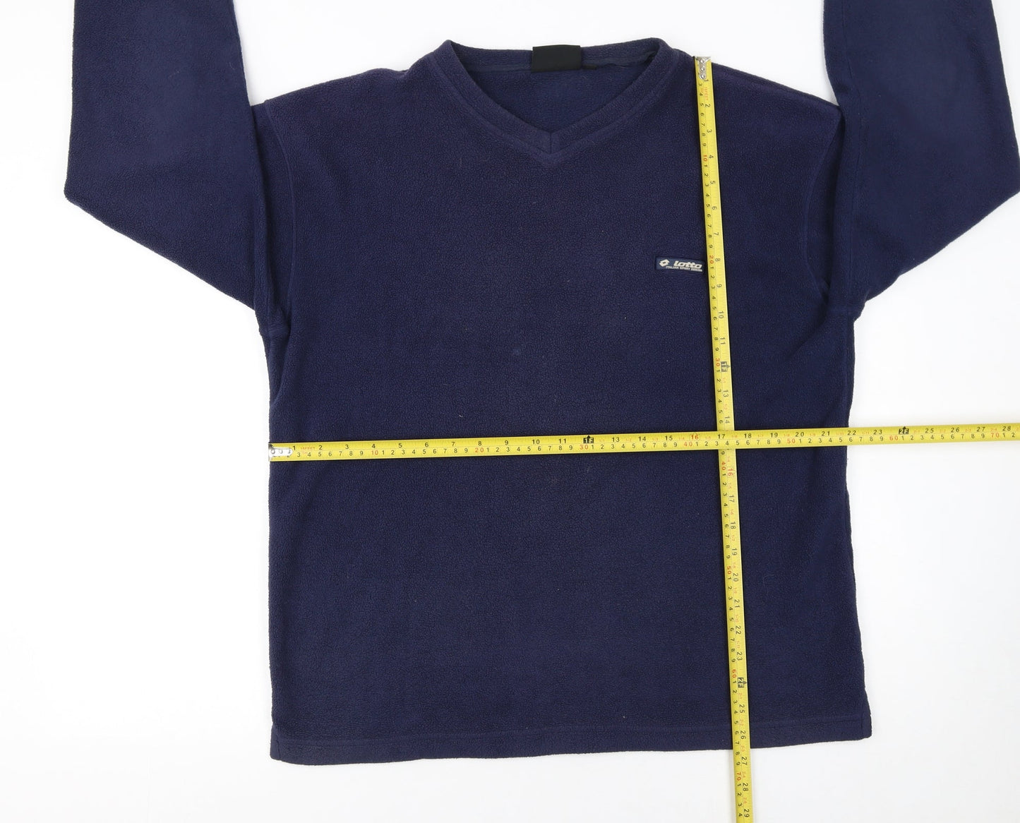 Lotto Mens Blue Fleece Sweatshirt Pullover V-Neck Size M
