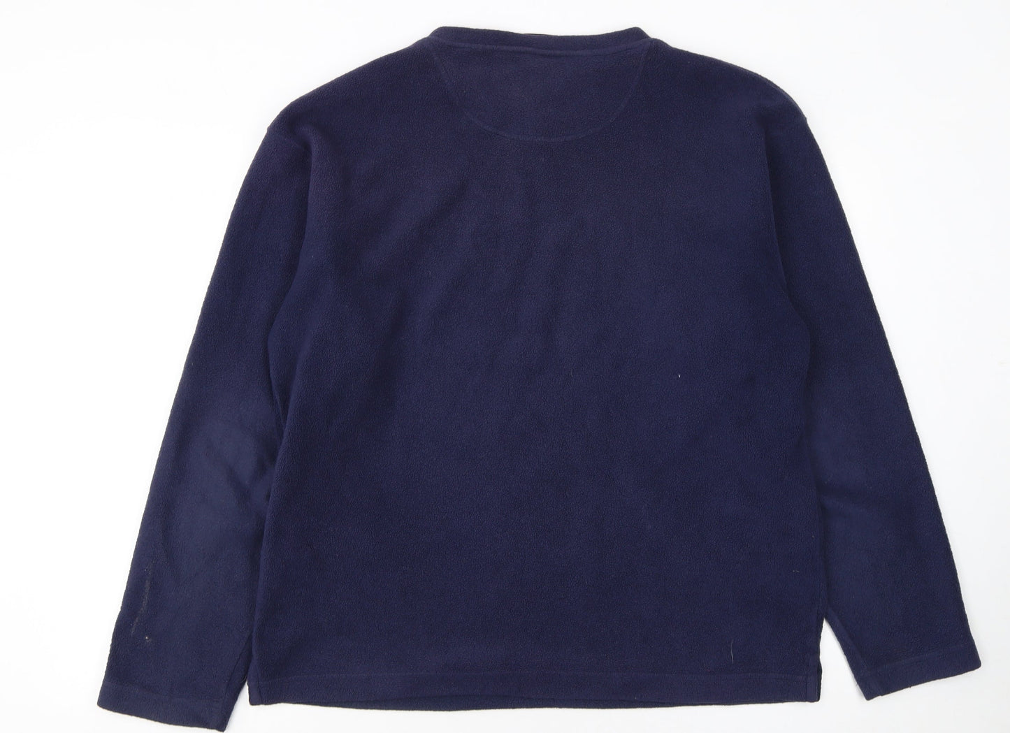 Lotto Mens Blue Fleece Sweatshirt Pullover V-Neck Size M