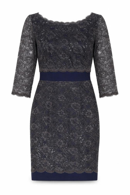 Boden Women Blue Lace Sheath Knee Length Dress UK 8