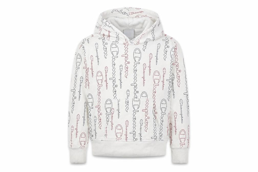 Champion Boys White Logo Pullover Hoodie 7-8 Years