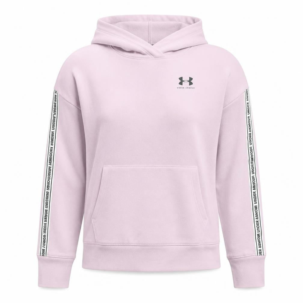 Under Armour Girls Pink Long Sleeve Fitted Pullover Hoodie YXL