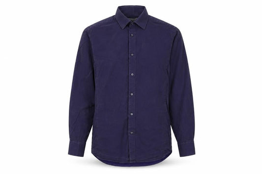 Reiss Men's Blue Cotton Long Sleeve Regular Fit Button-Up Shirt L