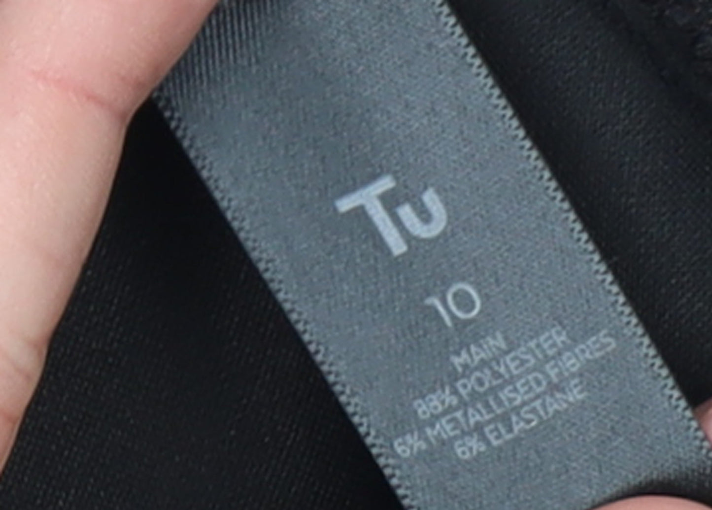 Tu Women Black Metallic Blazer Size 10 Classic Single-Breasted Jacket