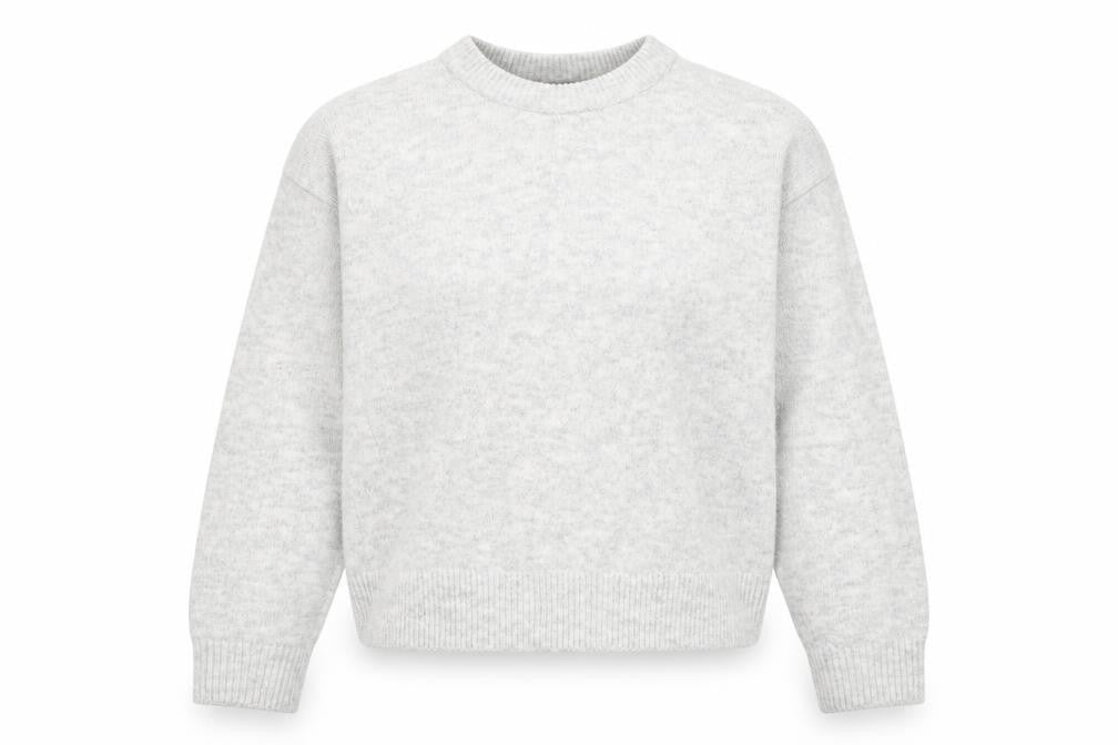 New Look Women Grey Crew Neck Pullover Jumper Size M Knit Long Sleeve
