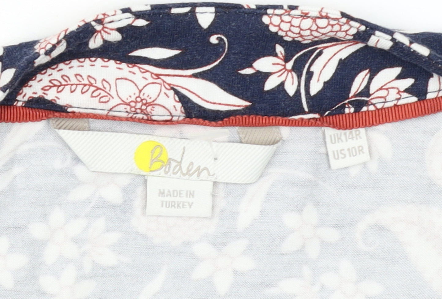 Boden Womens Blue Floral Paisley Wrap Dress Size 14 Long Sleeve
