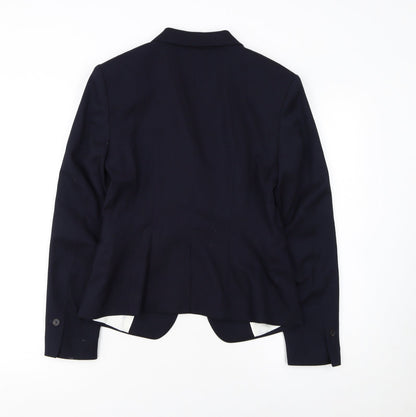 H&M Women Blue Regular Fit One-Button Blazer UK 10