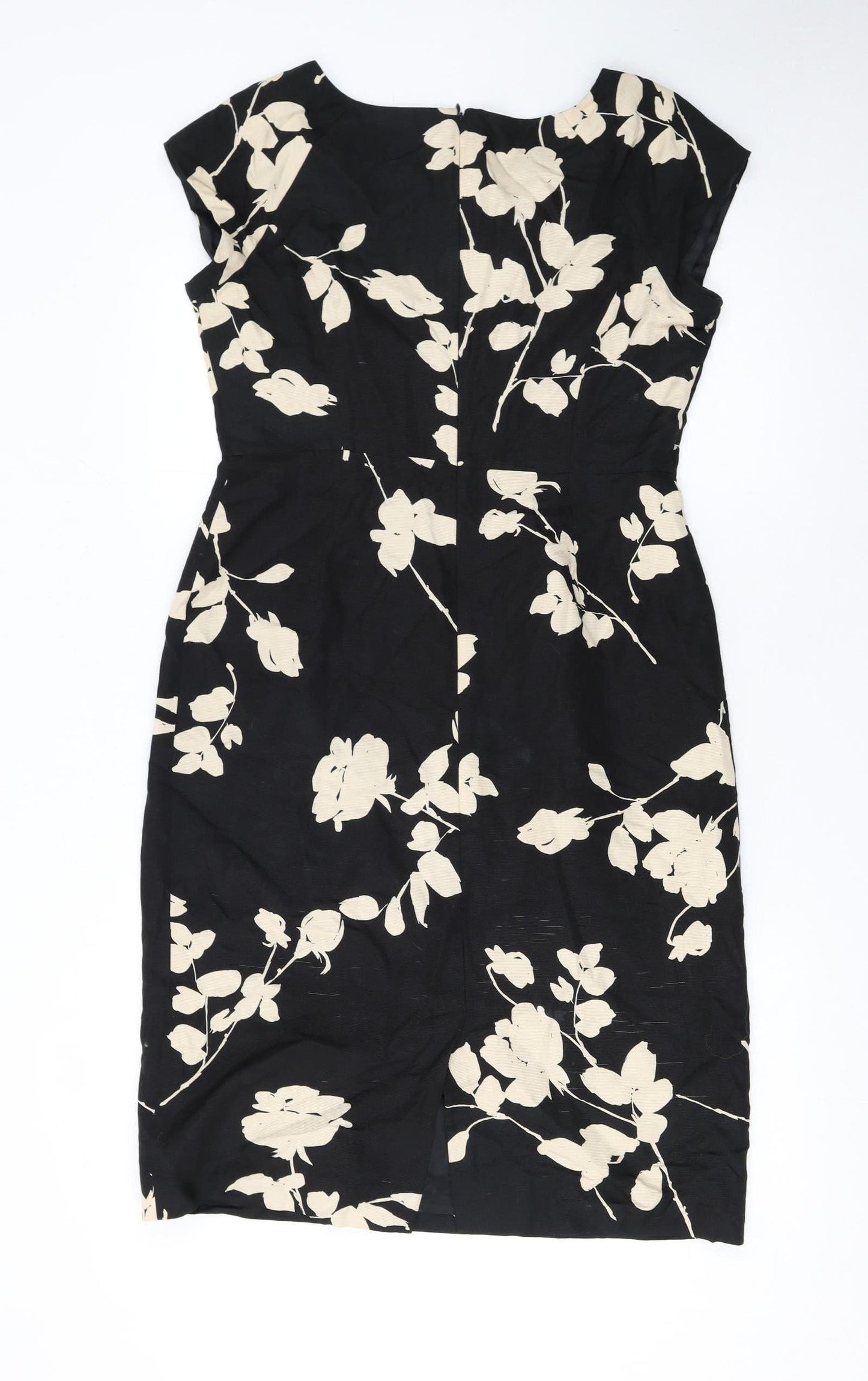L.K. Bennett Women's Black Floral Sheath Dress Size 12