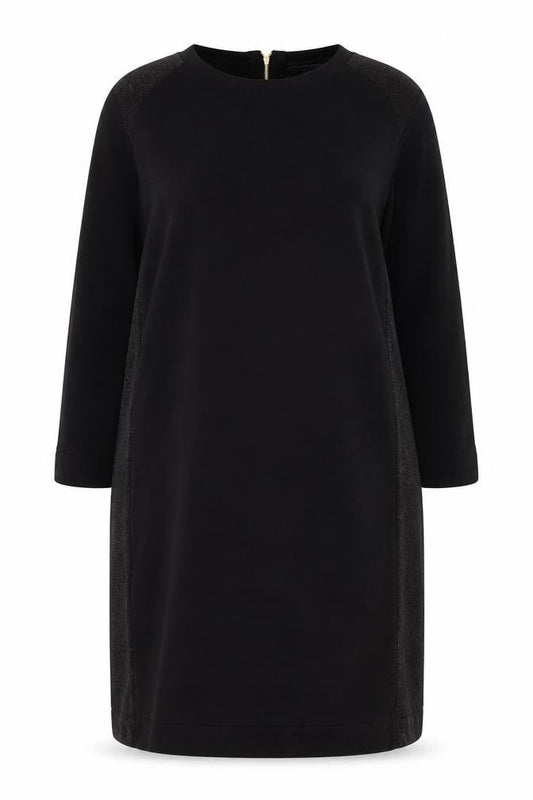 Dorothy Perkins Women Black Size 16 Knit Shift Dress Long Sleeve