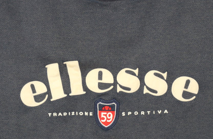 Brand and care label for Ellesse Men's Blue Pullover Sweatshirt M Crew Neck Logo Sport