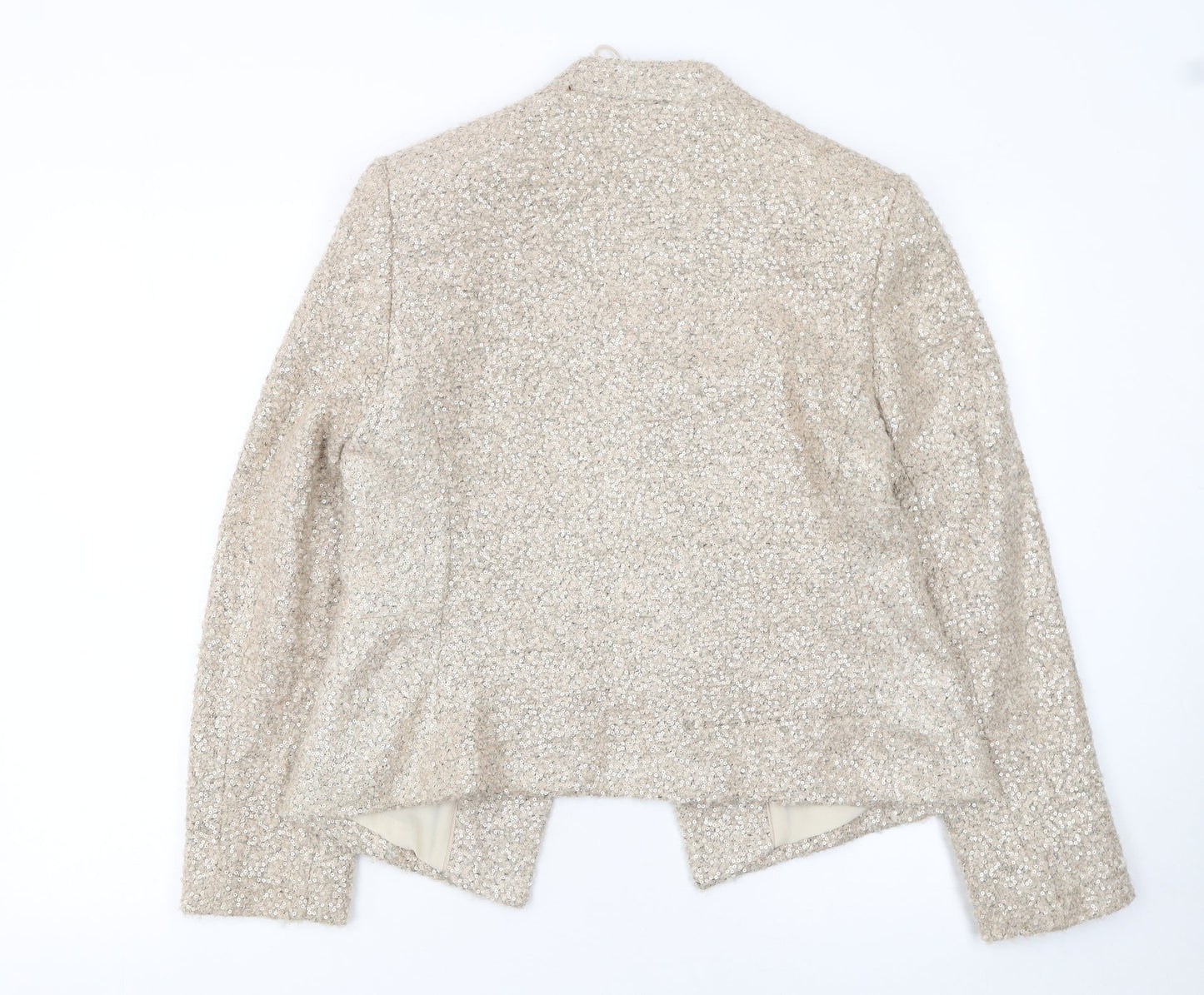 Marks and Spencer Women’s Beige Bouclé Sequin Blazer Size 14