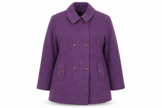 Eastex Women Purple Wool Blend Mid-Length Pea Coat Size 16