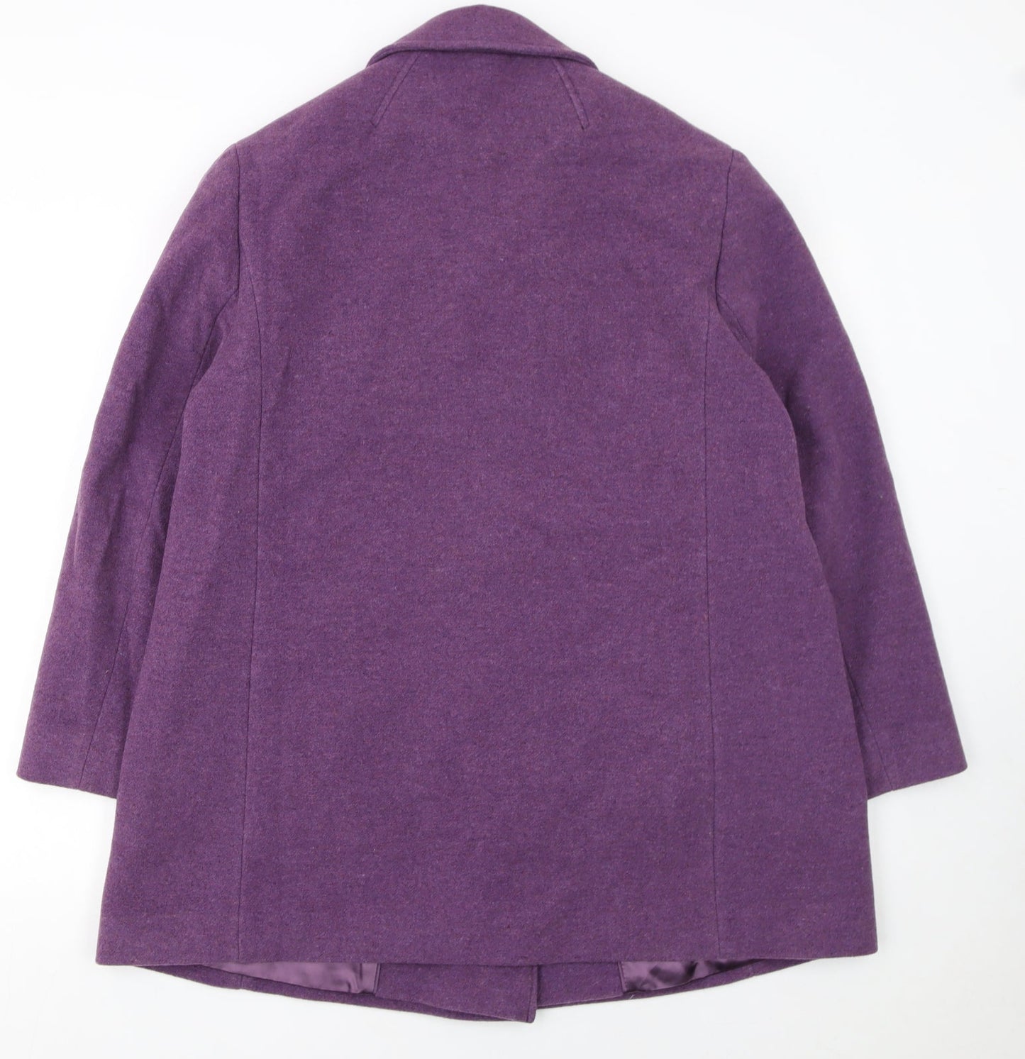Eastex Women Purple Wool Blend Mid-Length Pea Coat Size 16