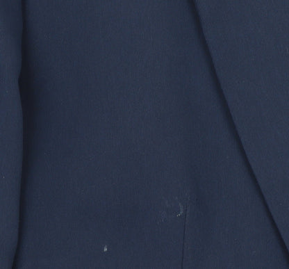 H&M Women's Blue Single-Breasted Blazer Size 14 Polyester Lined
