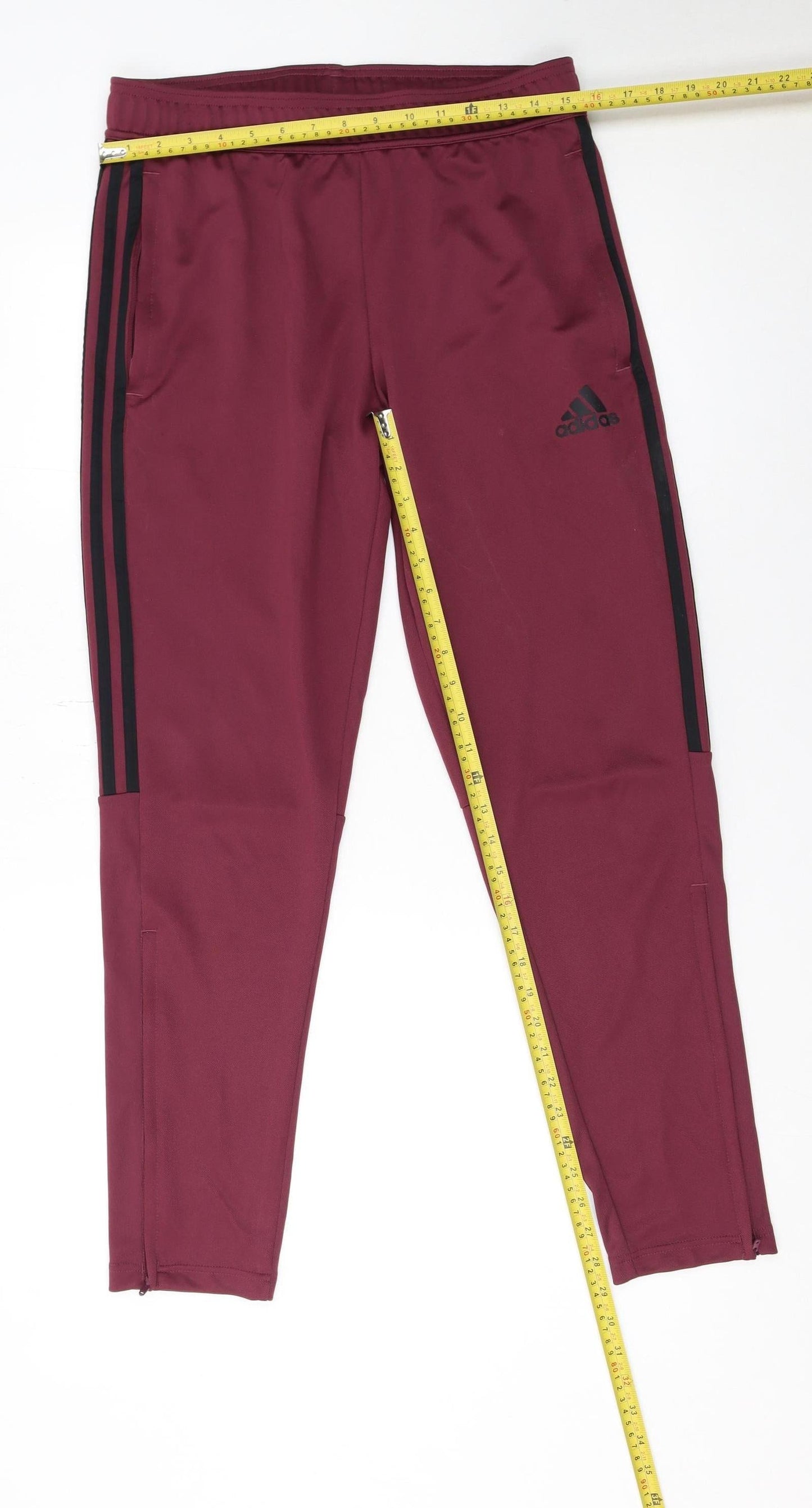 Adidas Men's Red Slim Fit Track Pants Medium Activewear Tapered