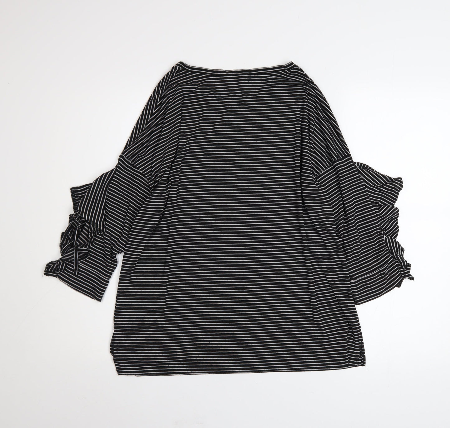 Next Women’s Black Striped Cold Shoulder Jersey Top Size 12