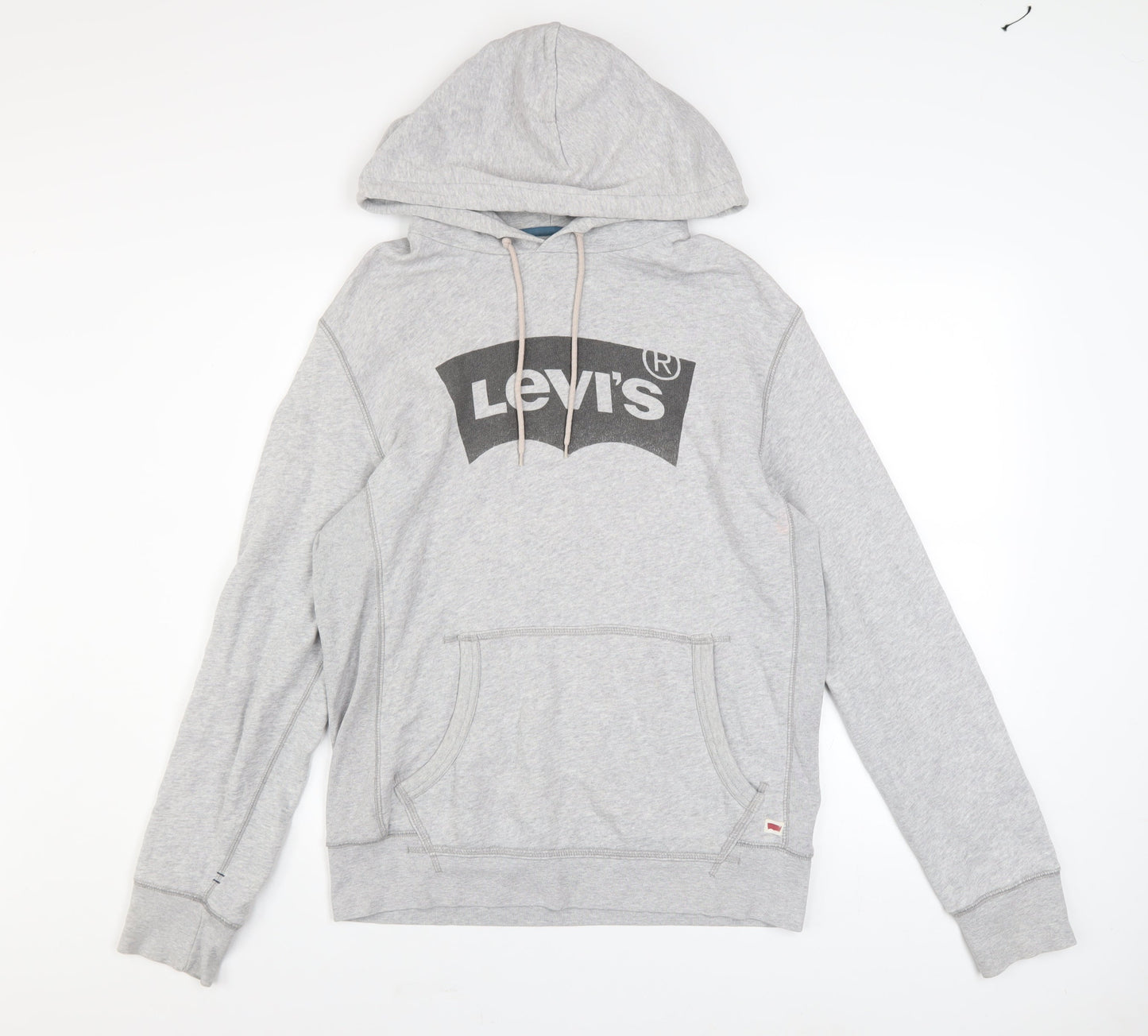 Levi's Men's Grey Pullover Hoodie S Classic Fit Logo Sweatshirt