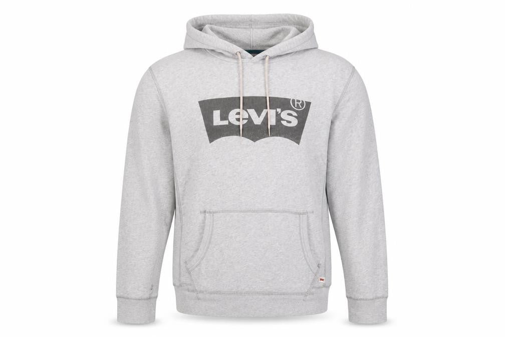 Levi's Men's Grey Pullover Hoodie S Classic Fit Logo Sweatshirt