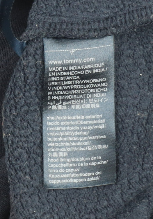 Tommy Hilfiger Men's Blue Pullover Hoodie L Logo Fleece