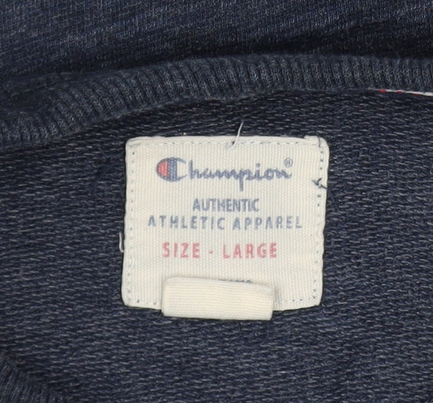 Champion Men's Blue Pullover Sweatshirt Large Crew Neck Sportswear