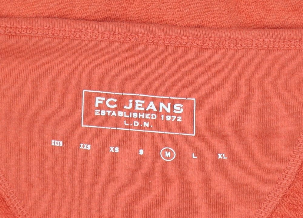 FC Jeans Women’s Orange Pullover Sweatshirt Medium Cotton Casual
