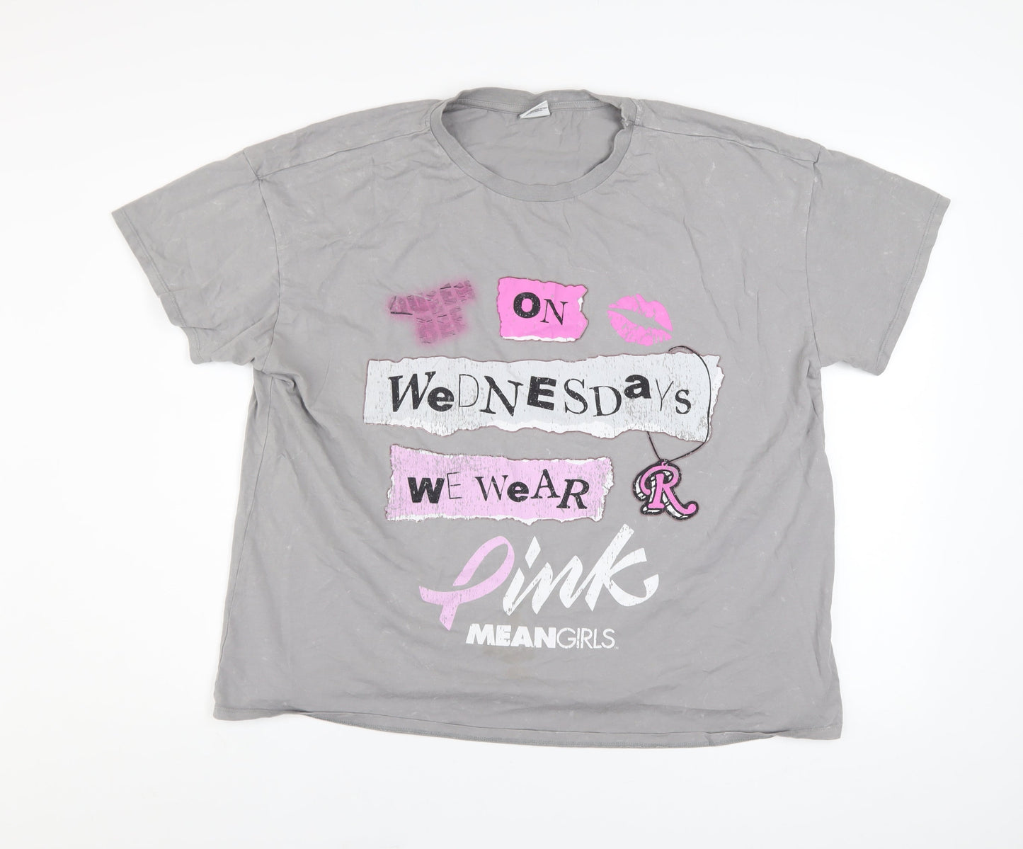 George Women’s Grey Mean Girls T-Shirt Size 18 Crew Neck Short Sleeve