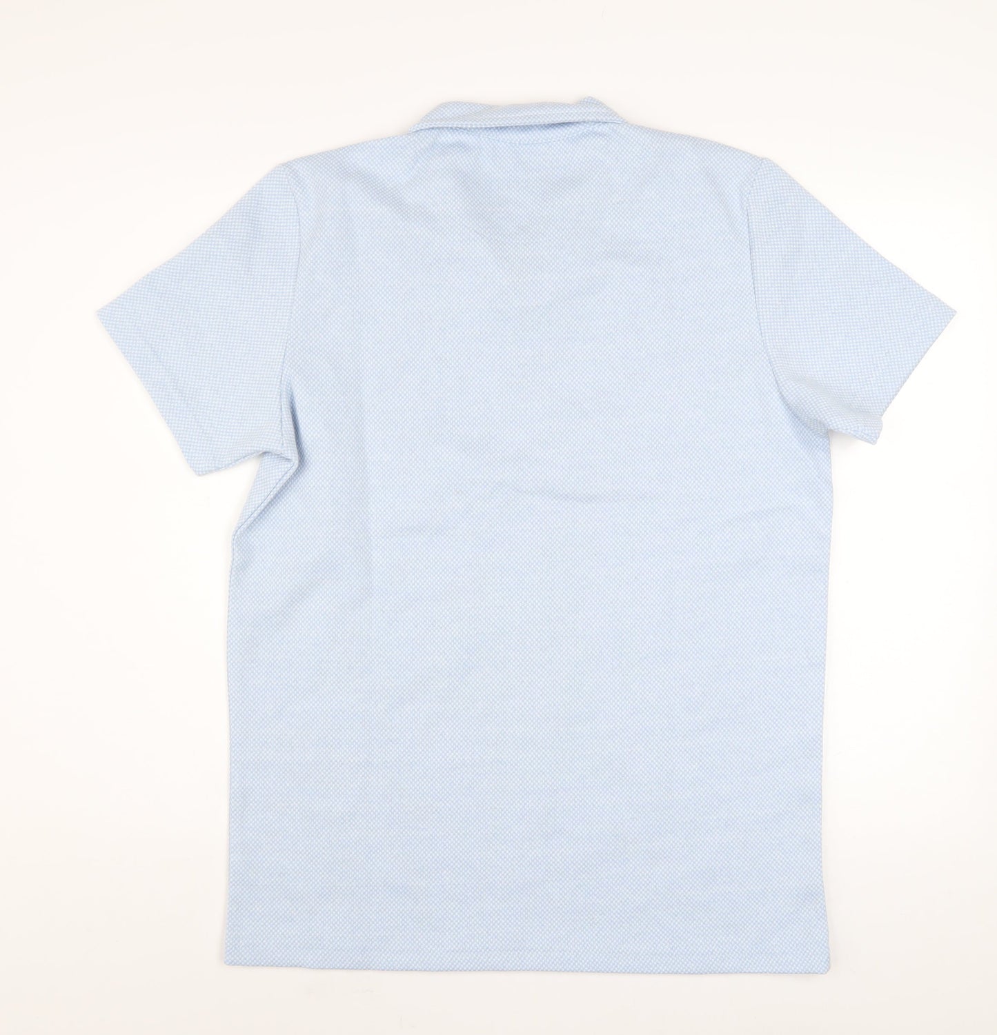 boohooMAN Men’s Blue Short Sleeve Collared Zip Polo Shirt Size M