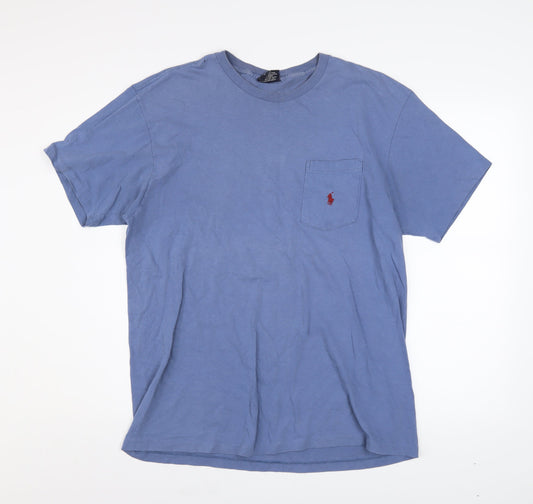 Polo Ralph Lauren Men's Blue Cotton Crew Neck T-Shirt Medium