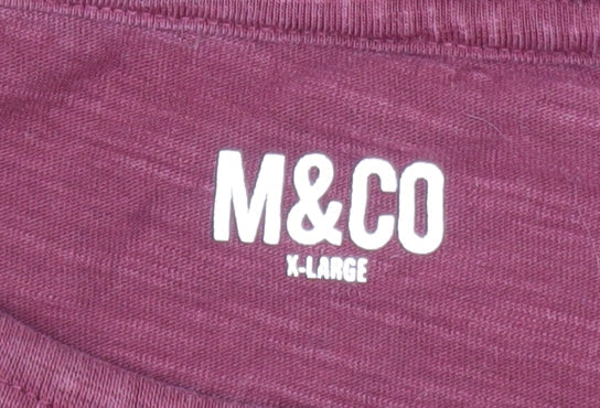 M&Co Men's Red XL Pullover Cotton Sweatshirt Long Sleeve Crew Neck