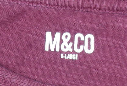 M&Co Men's Red XL Pullover Cotton Sweatshirt Long Sleeve Crew Neck