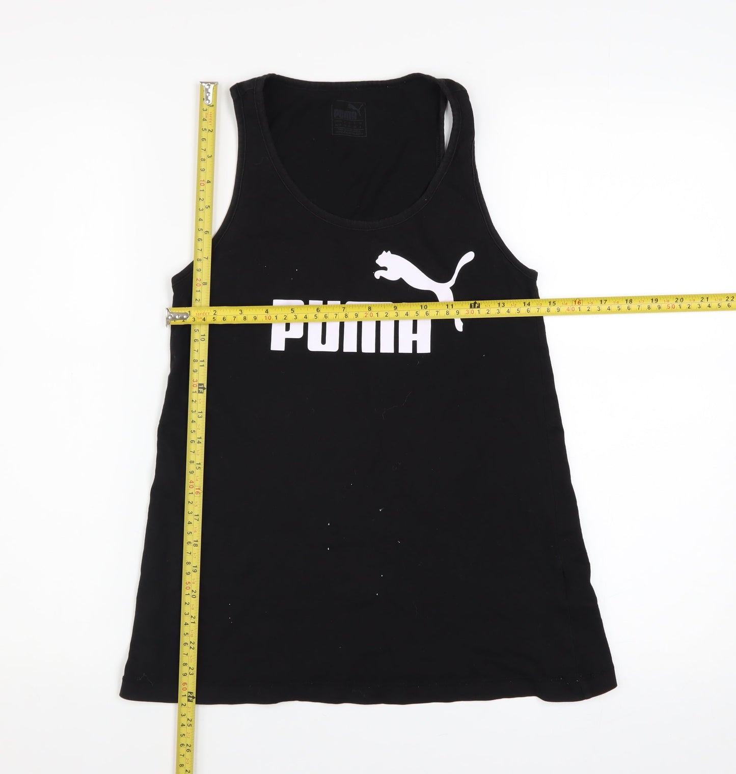 Puma Womens Black Slim Fit Racerback Tank Top Size 8